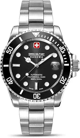 Black Professional Diver Automatic Steel Watch