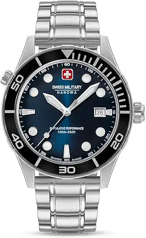 Stainless Steel Blue Dial Diver Watch