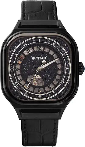 Black Skeleton Dial Mechanical Dress Watch